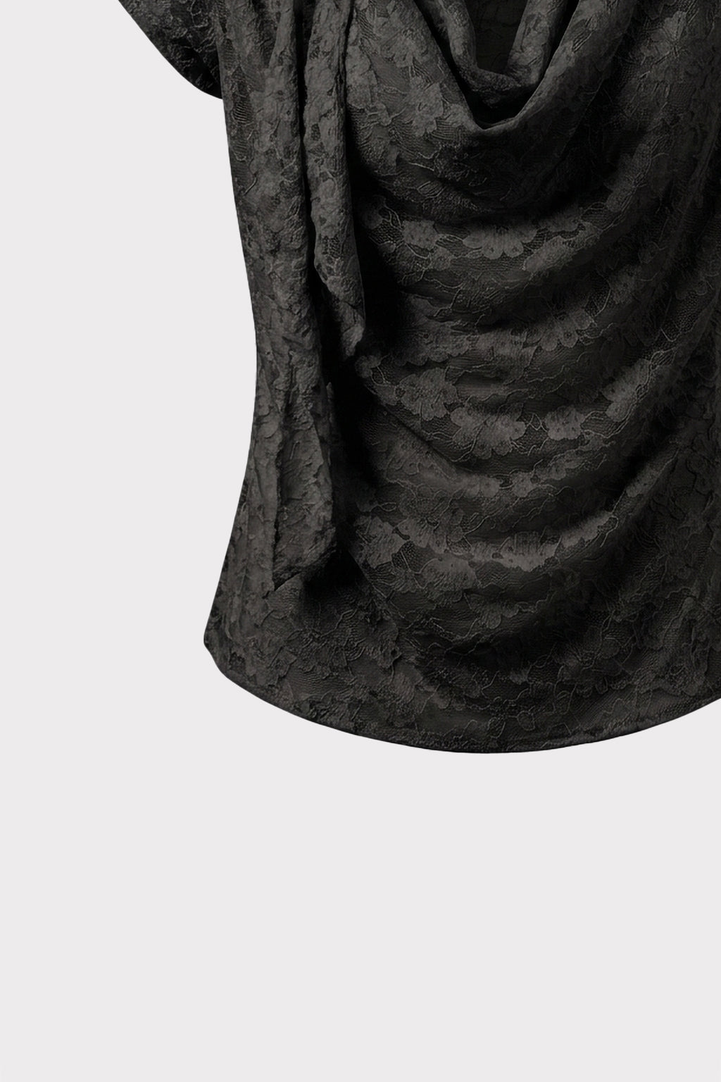 Top in pizzo scollo drappeggio