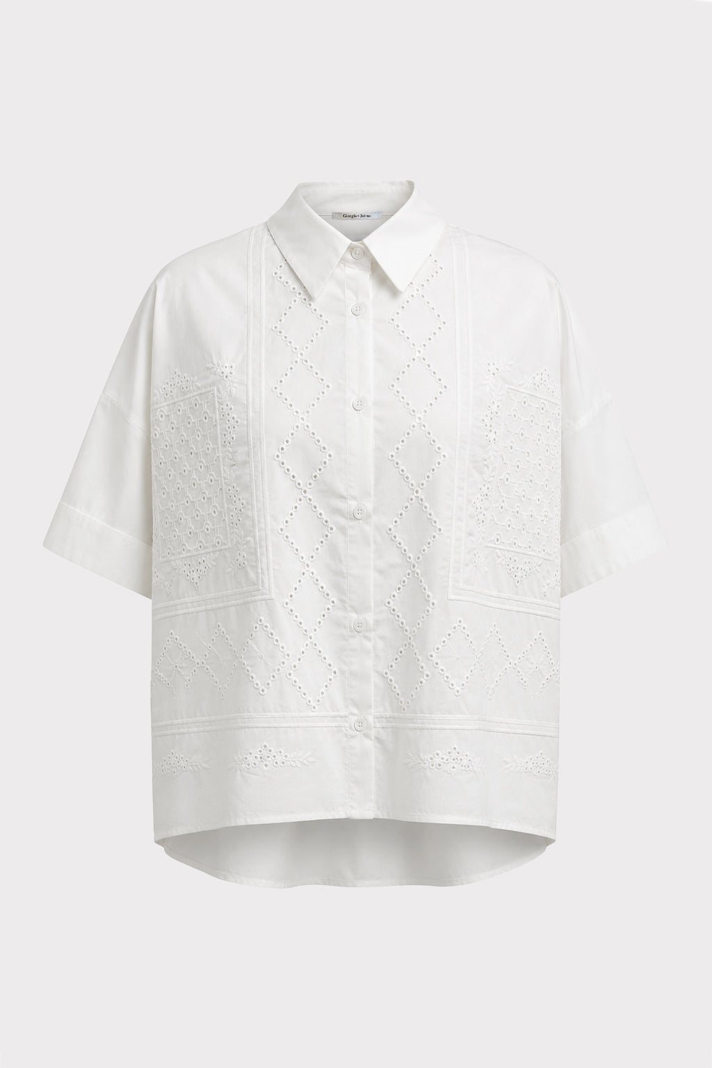 Camicia boxy con ricami