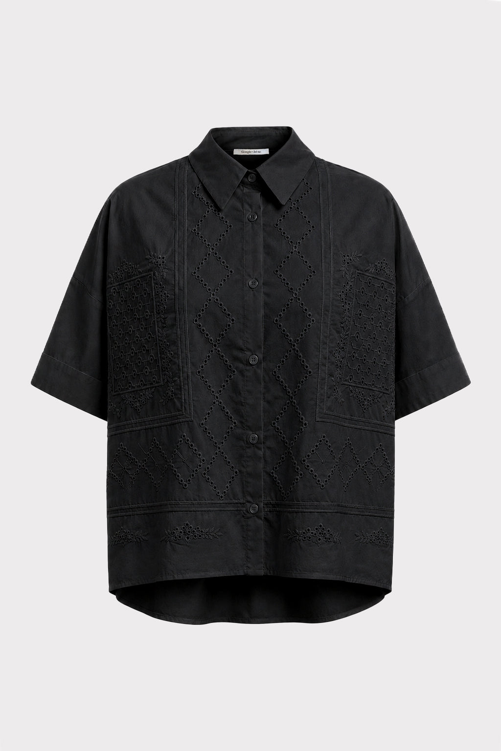 Camicia boxy con ricami