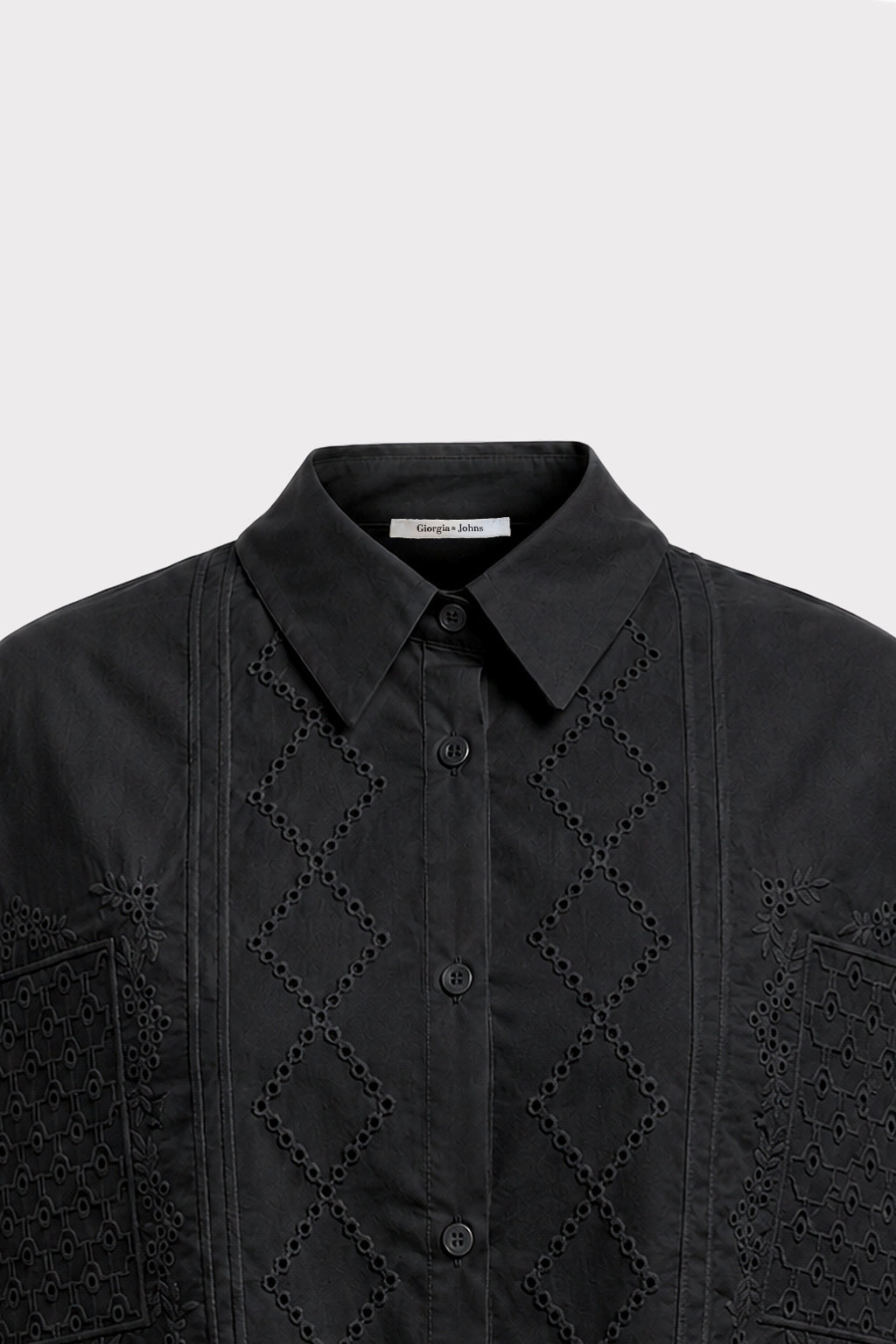 Camicia boxy con ricami