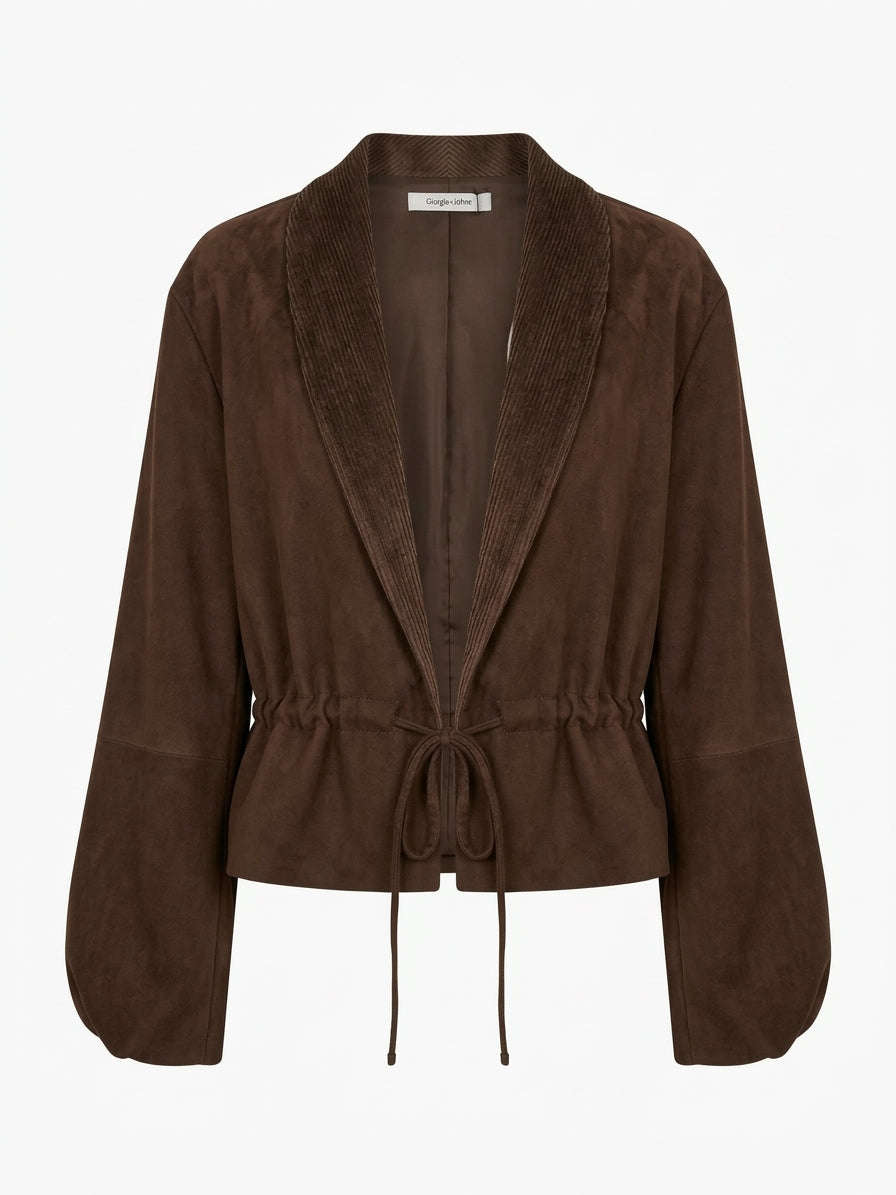 Giacca kimono in velluto con coulisse