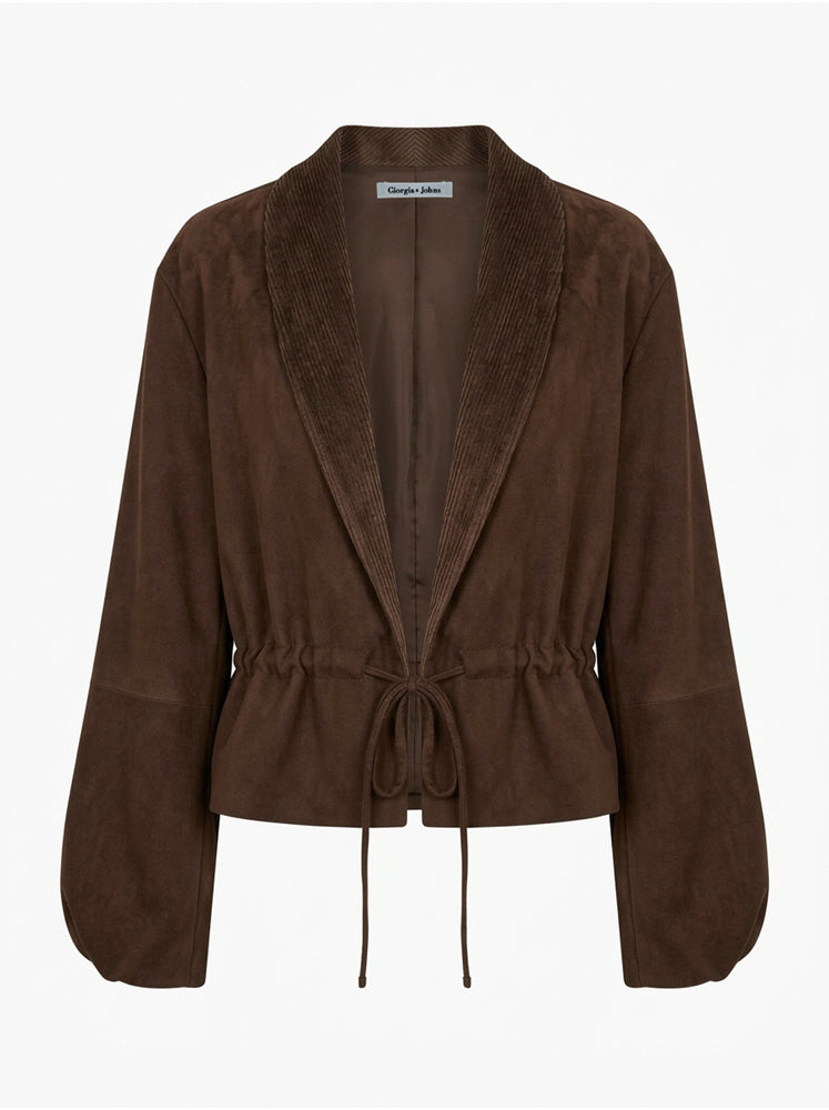 Giacca kimono in velluto con coulisse