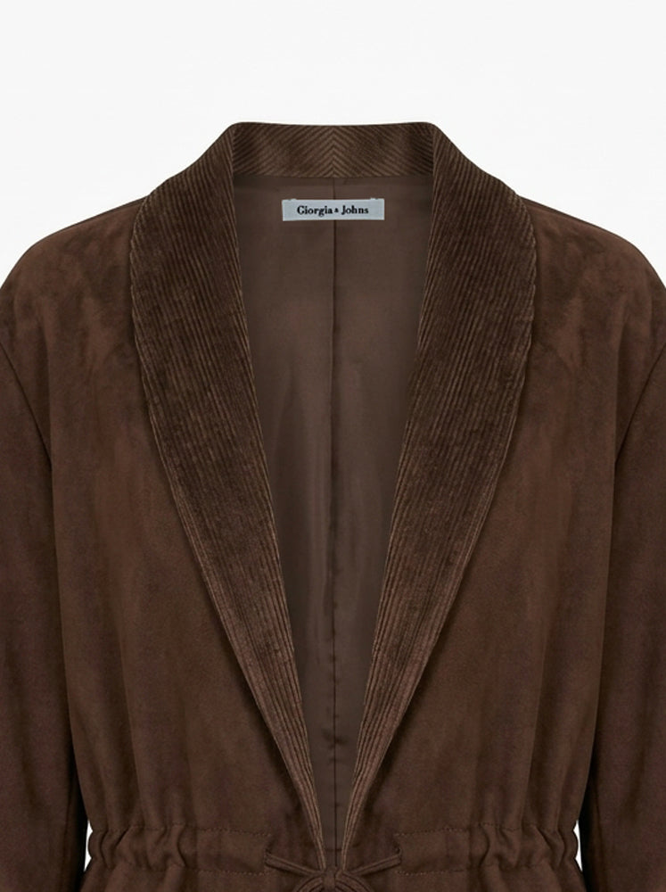 Giacca kimono in velluto con coulisse