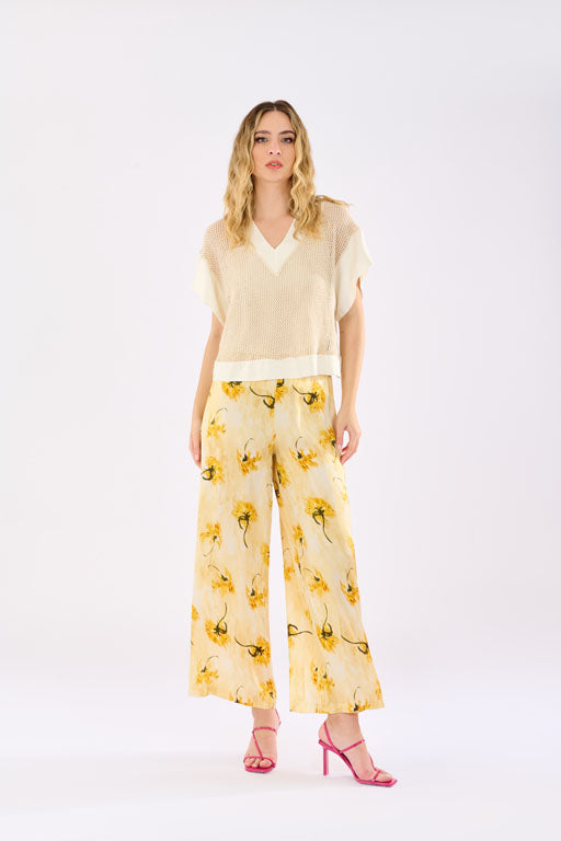 Pantaloni stampa fiori