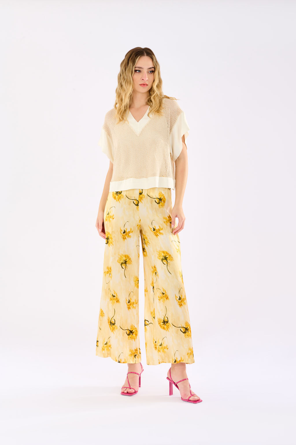 Pantaloni stampa fiori