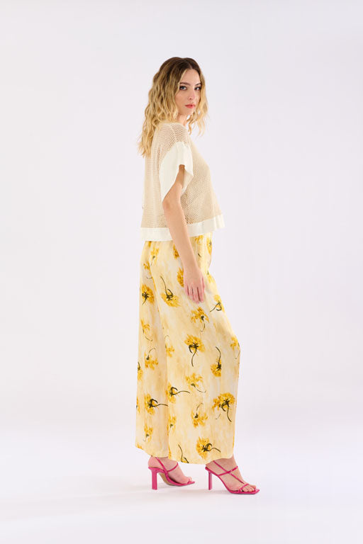 Pantaloni stampa fiori