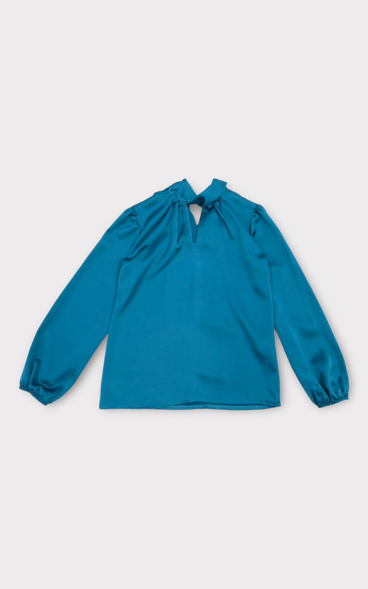 Blusa satin scollo intreccio