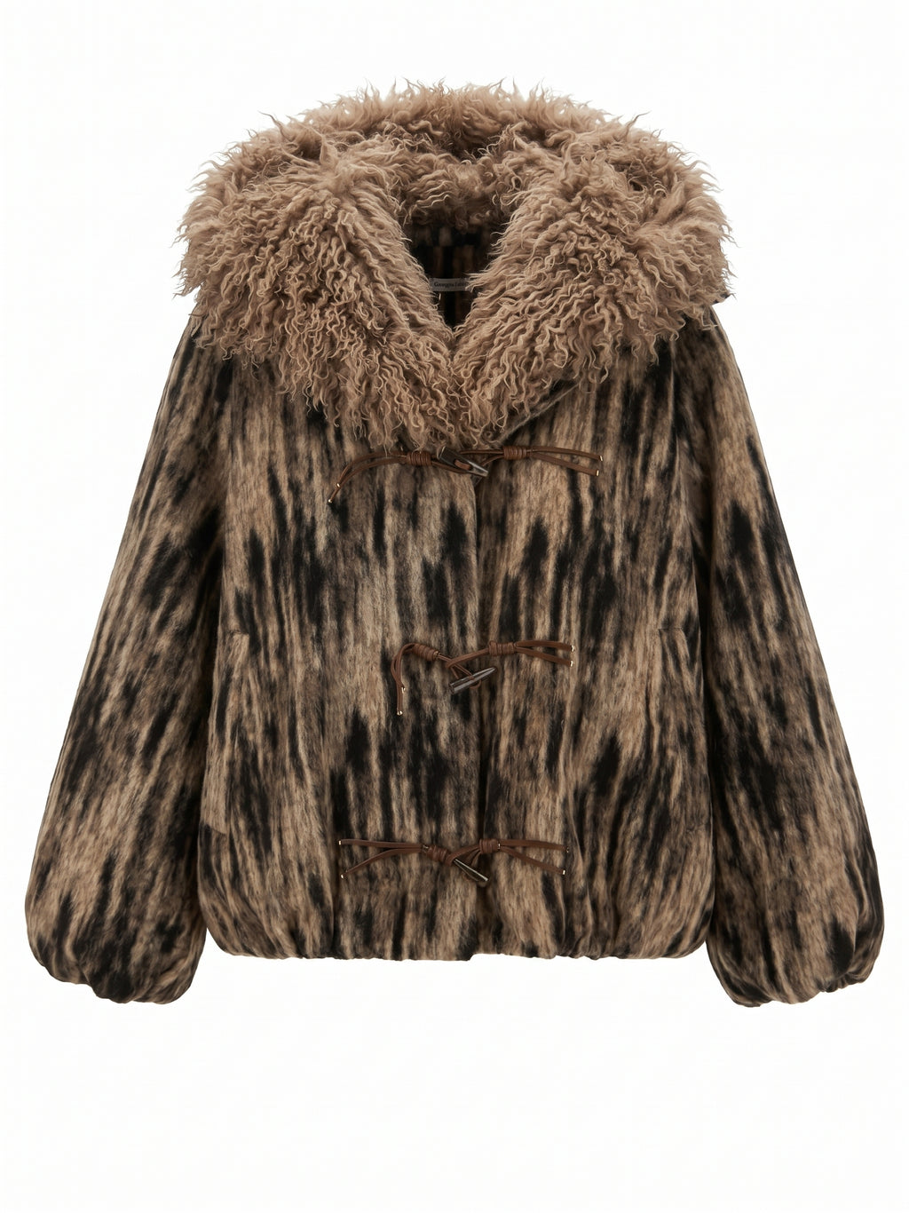 Giacca in ecopelliccia maxi collo Mogolia