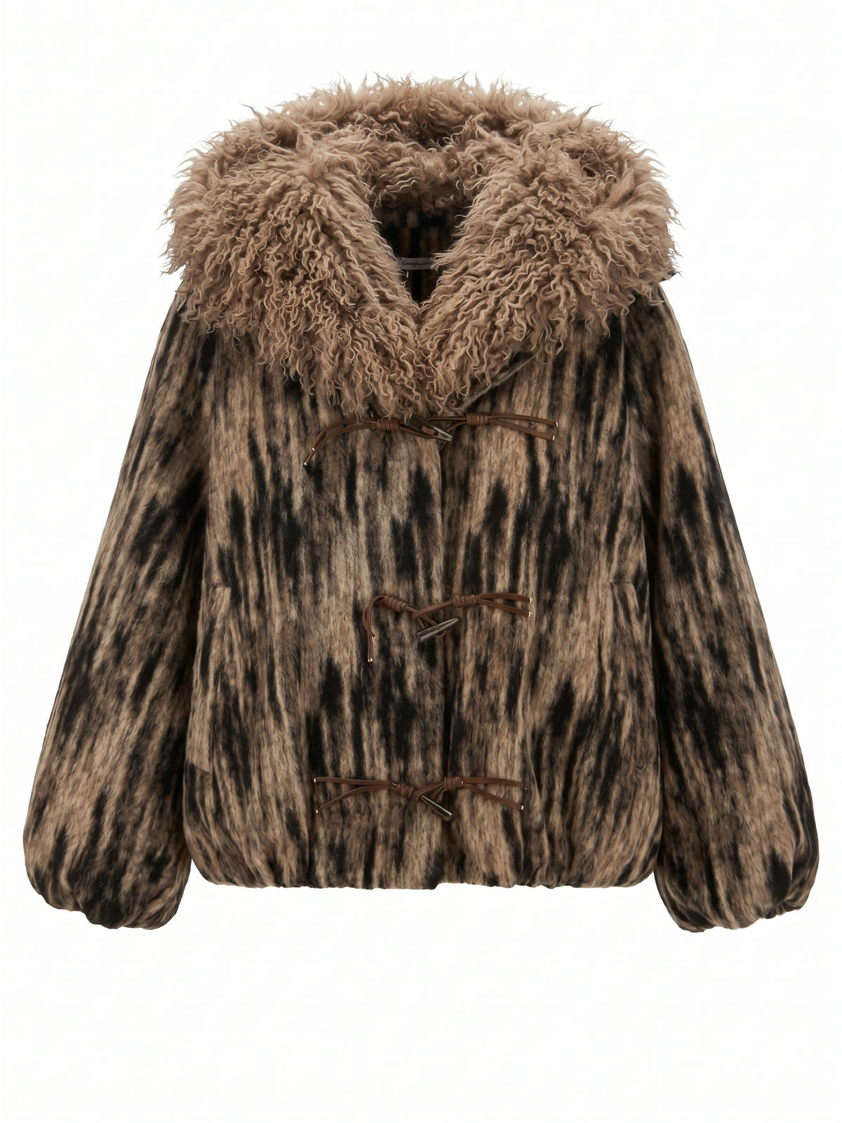 Giacca in ecopelliccia maxi collo Mogolia