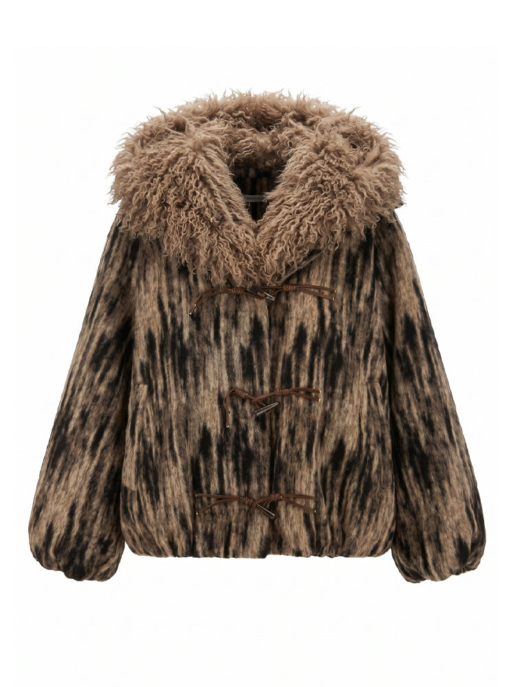 Giacca in ecopelliccia maxi collo Mogolia