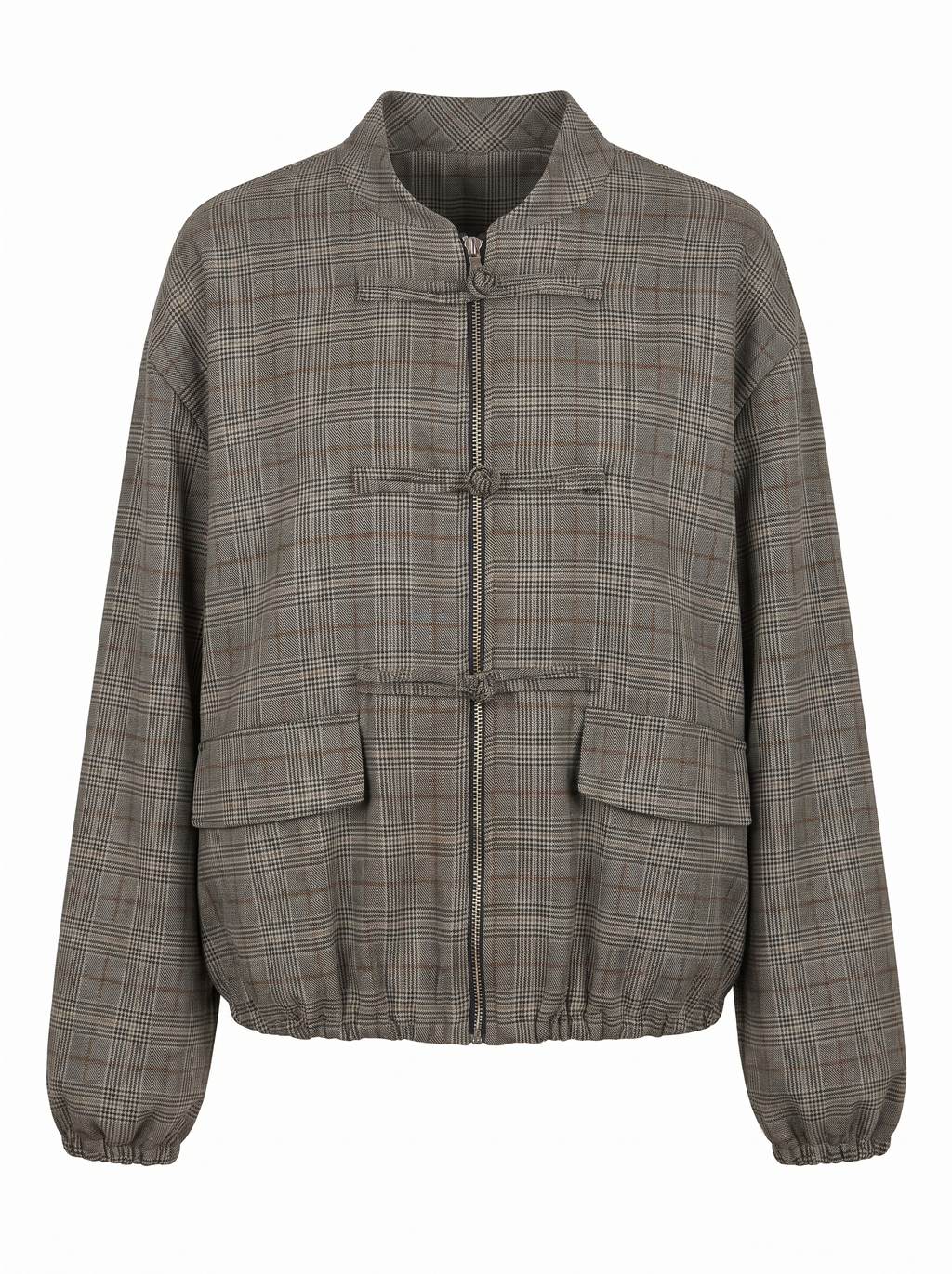 Bomber a quadri con alamari