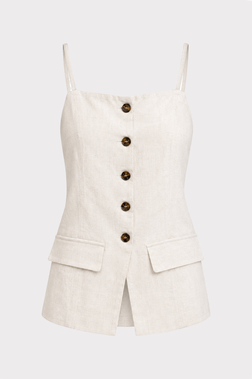 Top gilet in lino