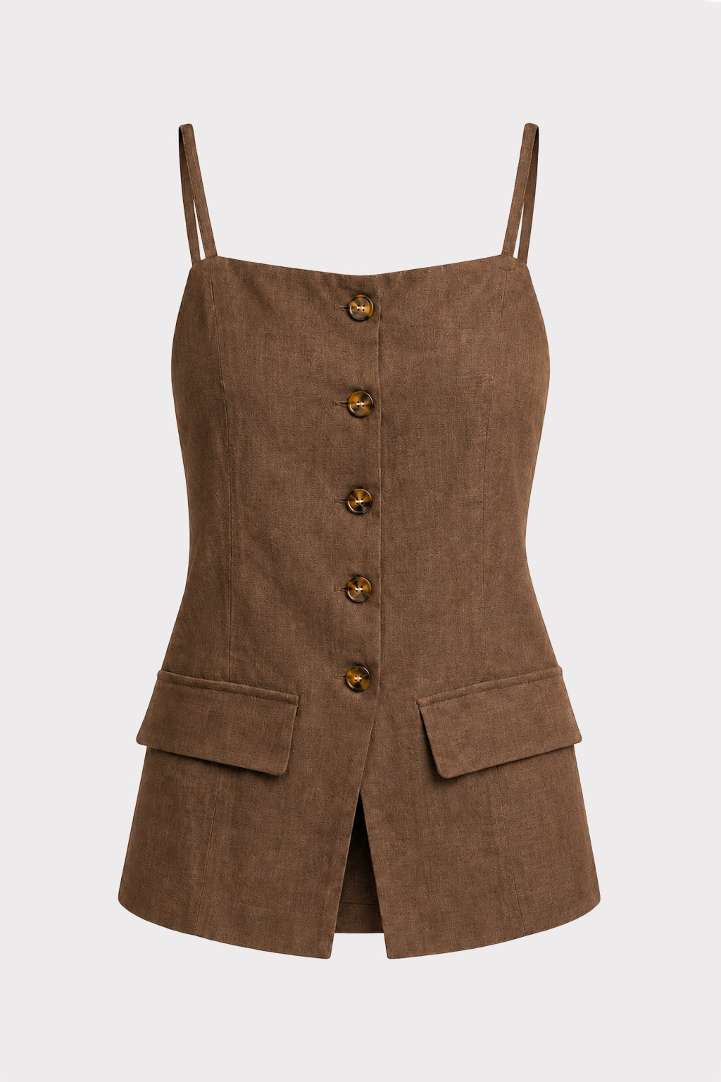Top gilet in lino