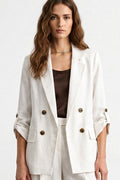 Blazer lino finta abbottonatura
