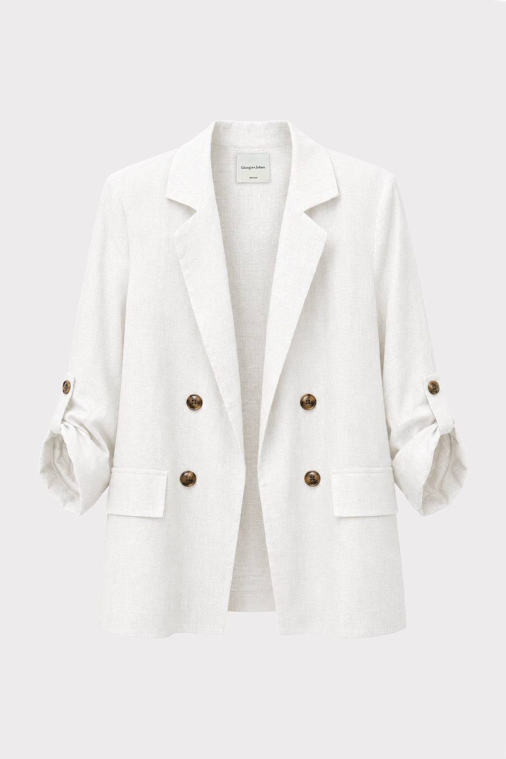 Blazer lino finta abbottonatura