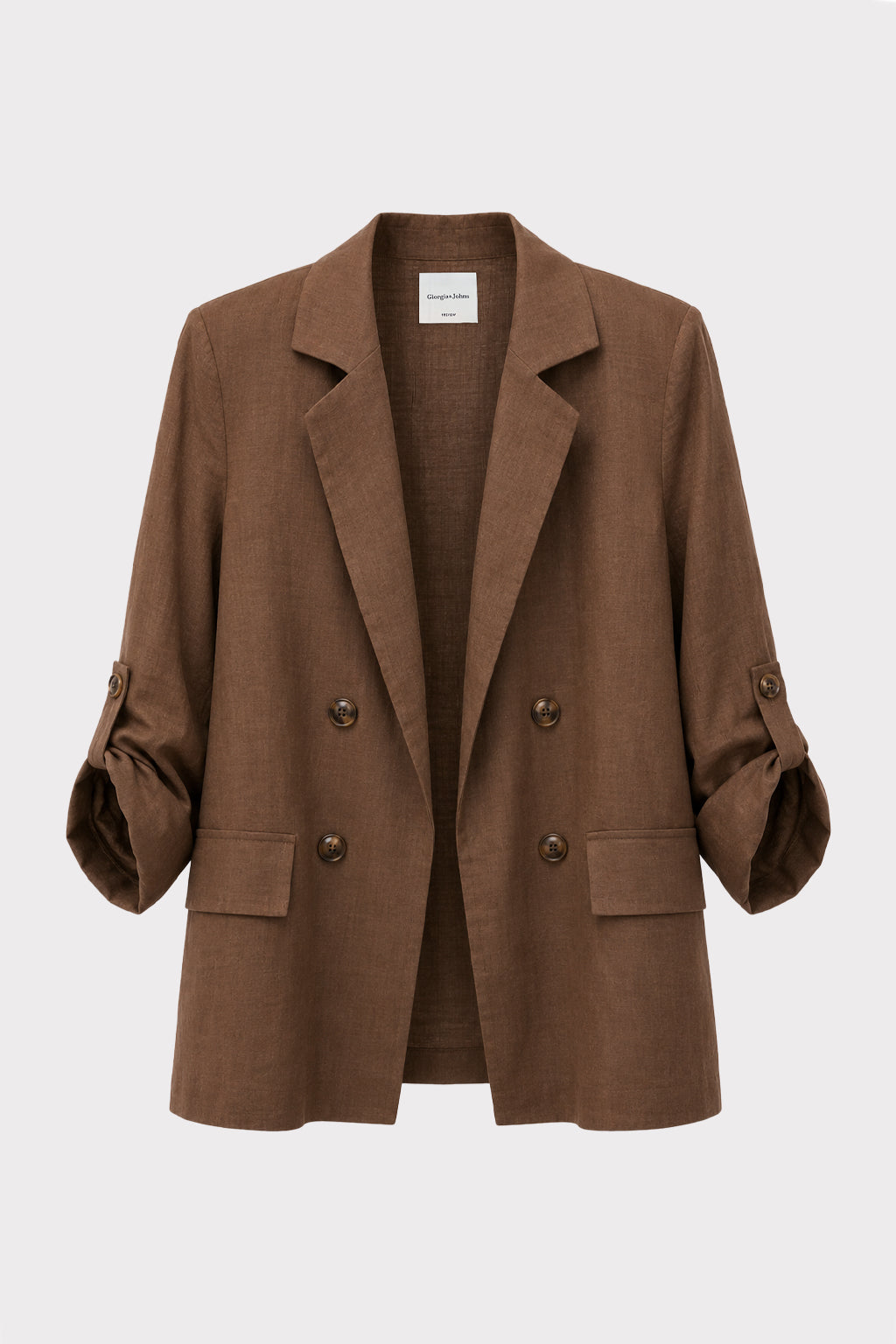 Blazer lino finta abbottonatura