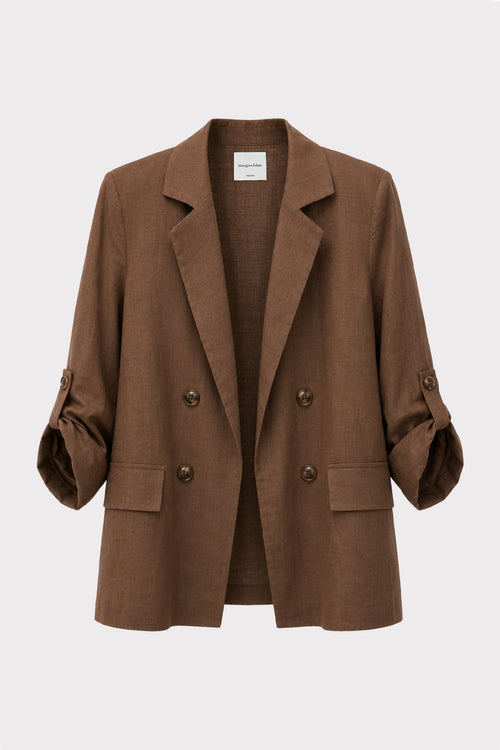 Blazer lino finta abbottonatura