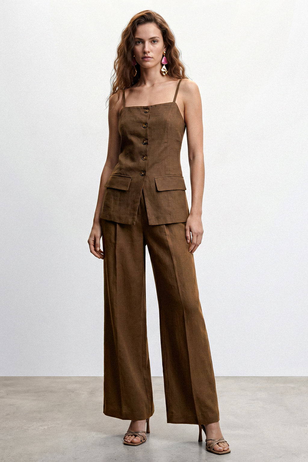 Pantalone dritto lino