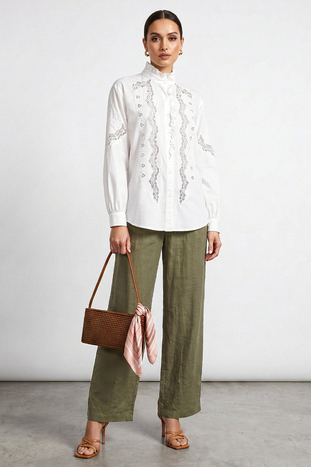 Camicia con pizzo macrame'