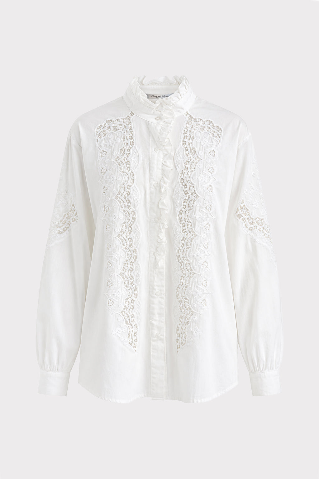 Camicia con pizzo macrame'