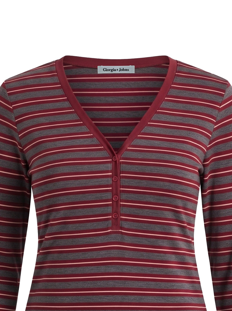 Maglia Henley scollo V riga
