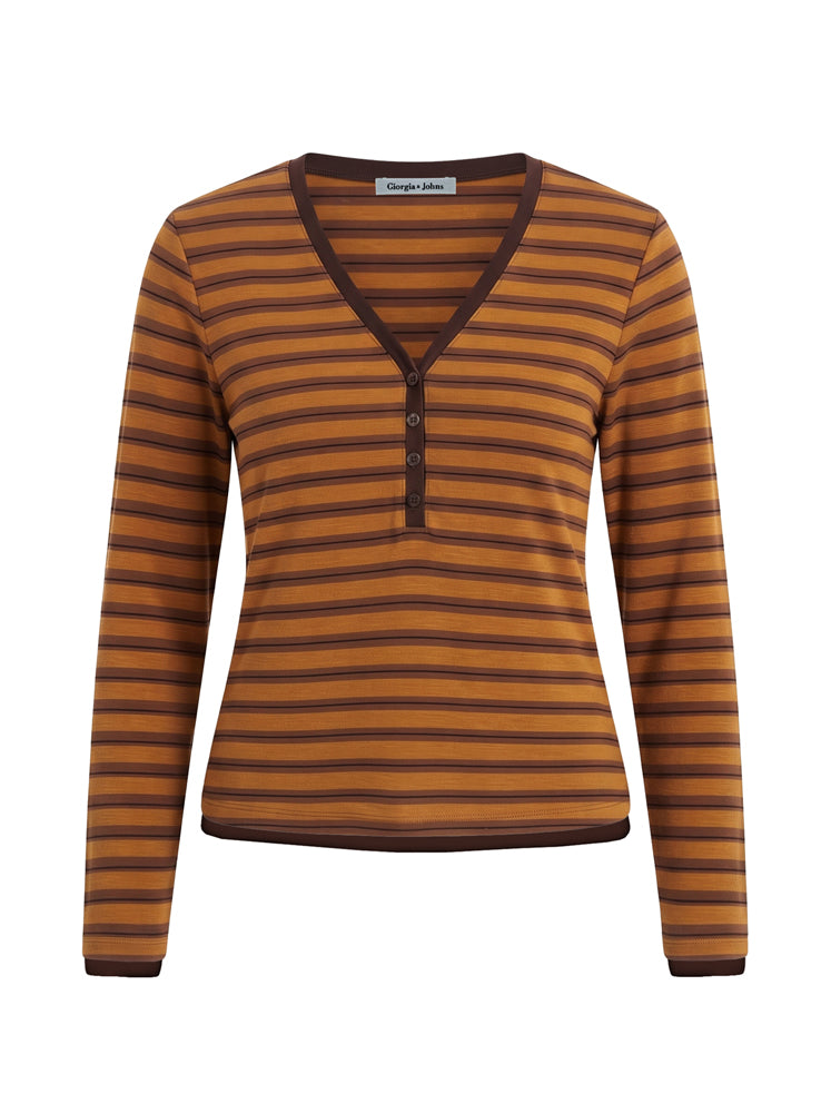 Maglia Henley scollo V riga