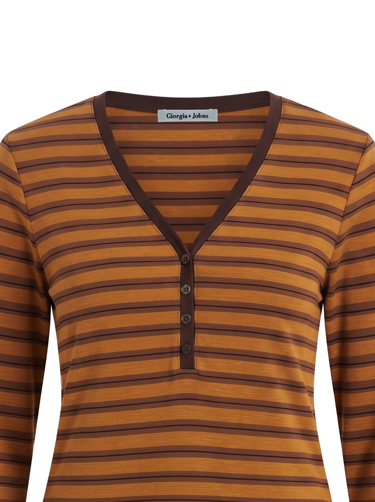 Maglia Henley scollo V riga