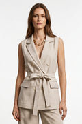 Gilet lungo con cintura