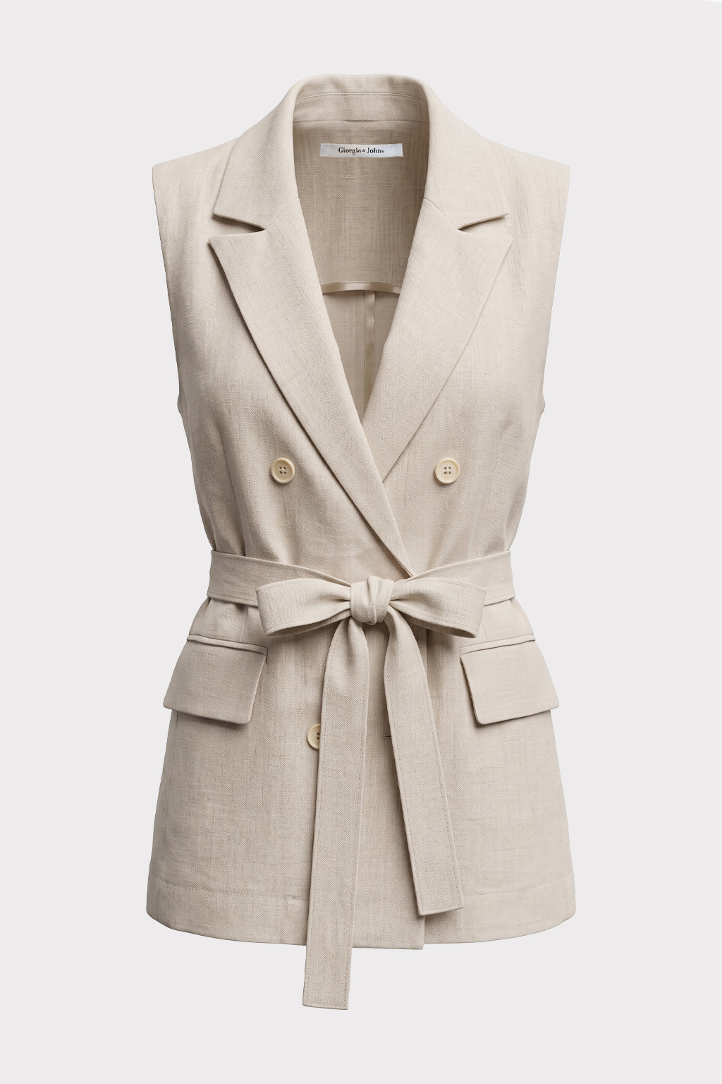 Gilet lungo con cintura