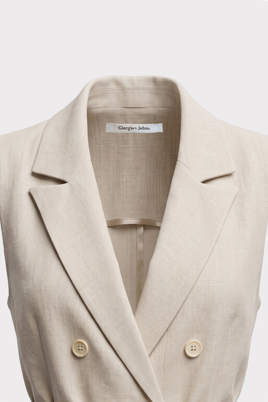 Gilet lungo con cintura