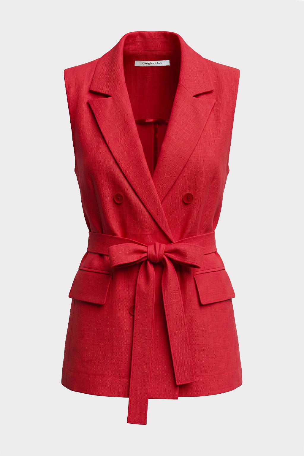 Gilet lungo con cintura