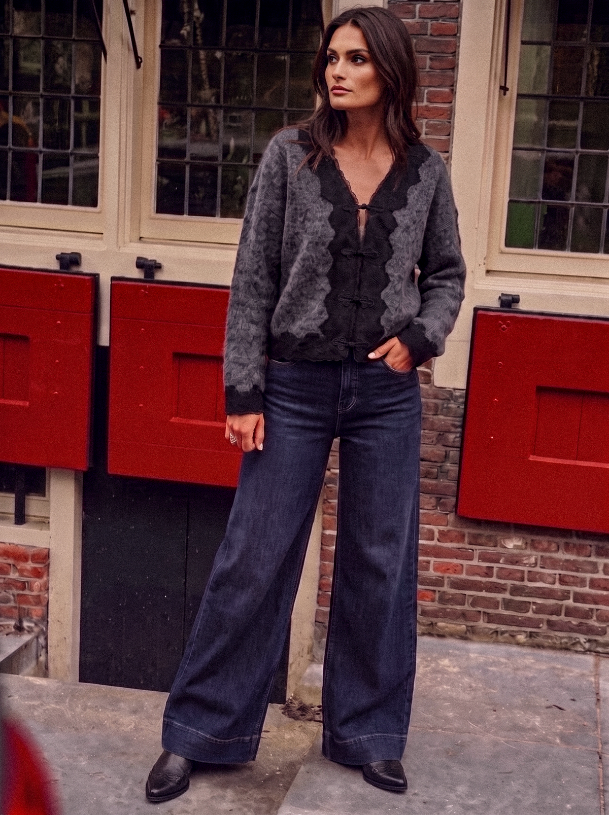 Jeans palazzo vita media
