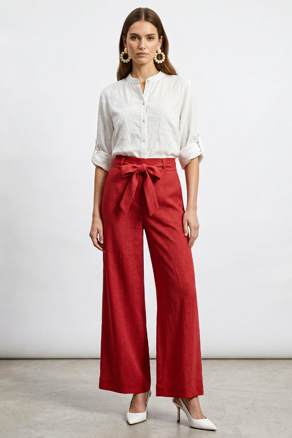 Pantaloni con cintura a fascia