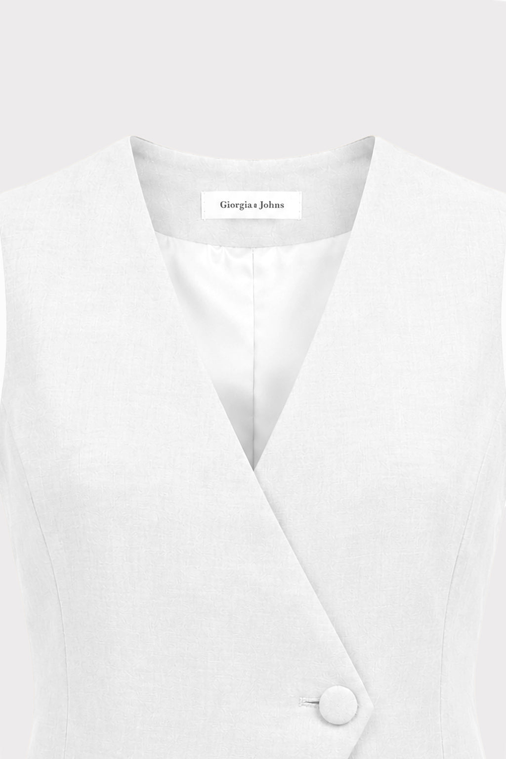 Gilet lino asimmetrico
