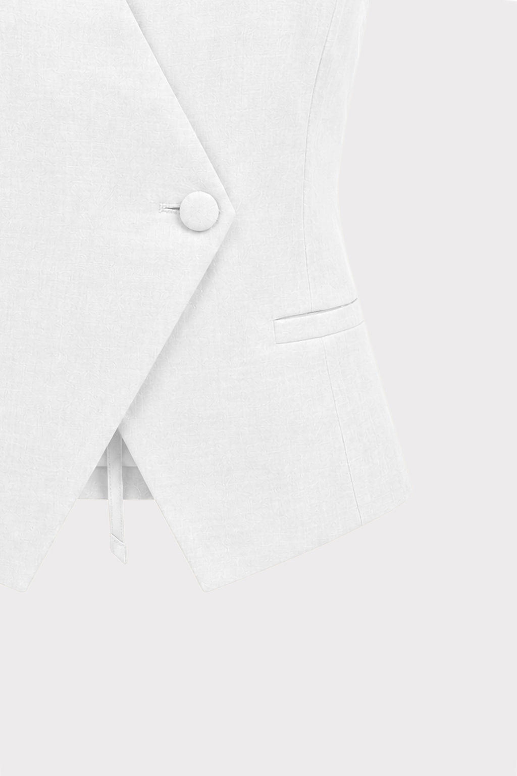 Gilet lino asimmetrico