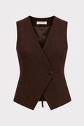 Gilet lino asimmetrico