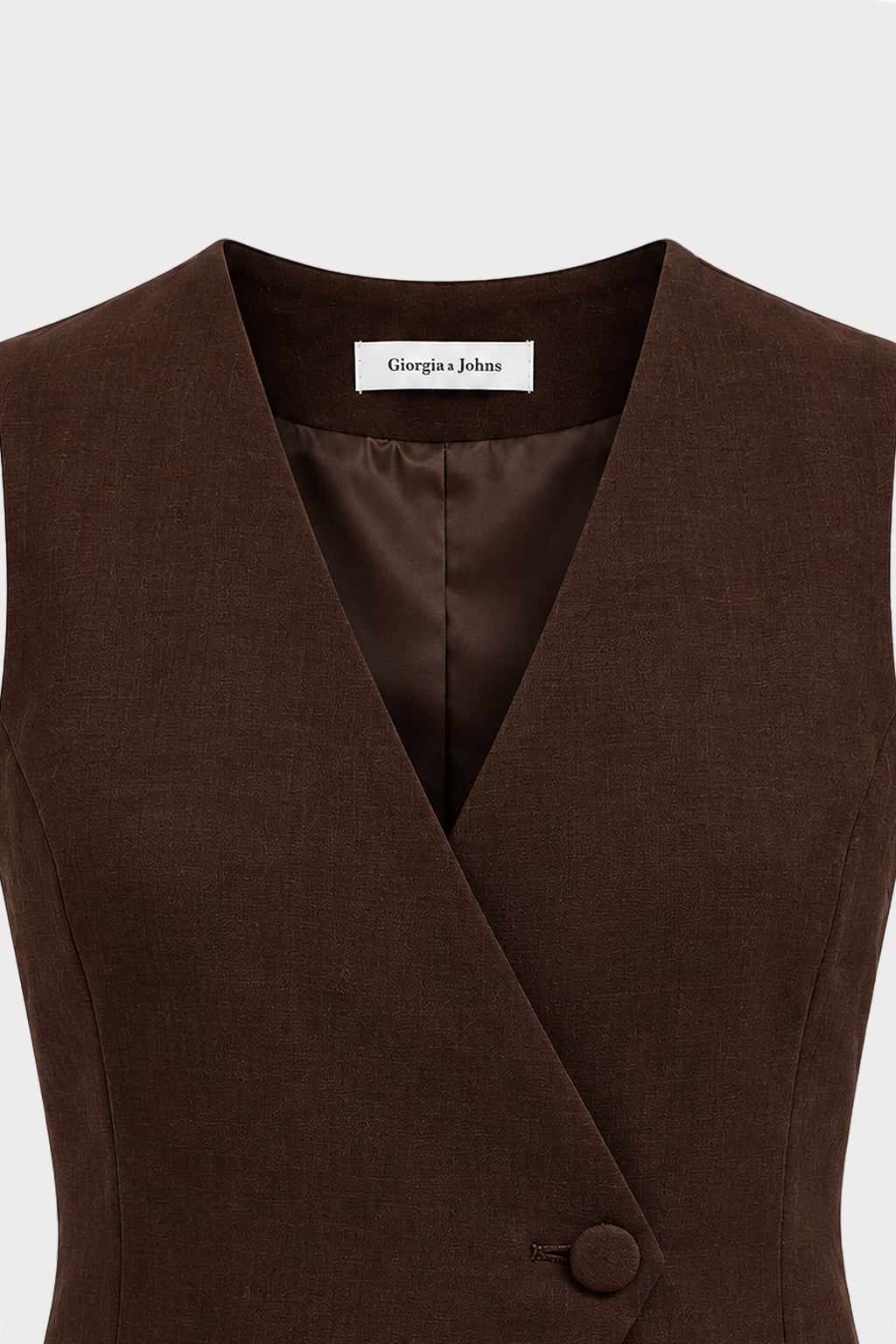 Gilet lino asimmetrico