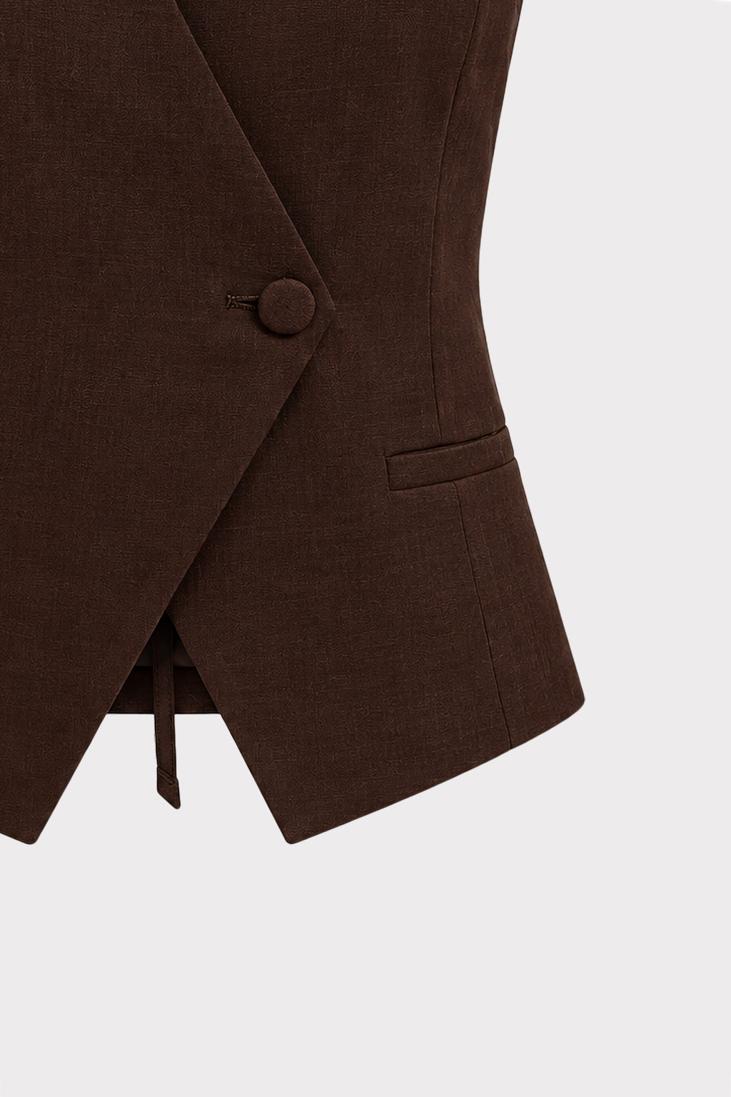 Gilet lino asimmetrico