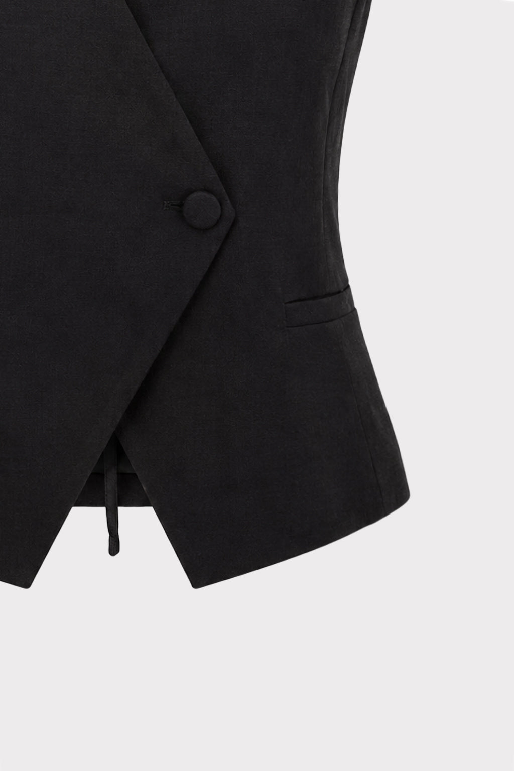 Gilet lino asimmetrico