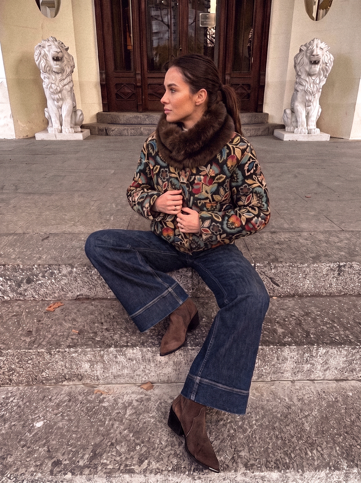 Giacca bomber tessuto broccato