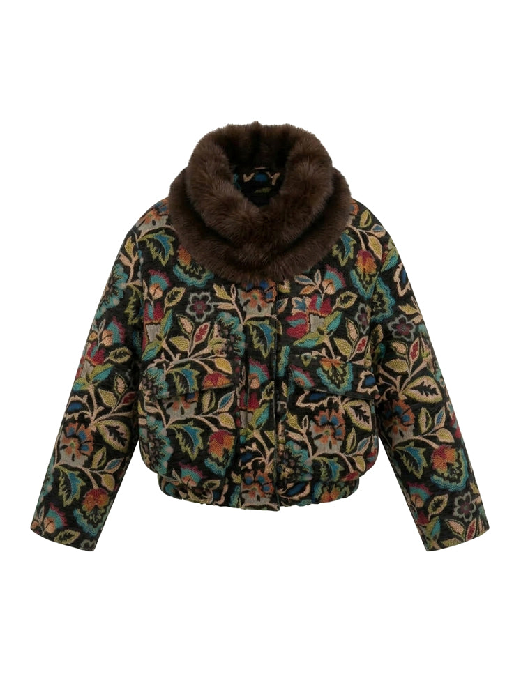 Giacca bomber tessuto broccato