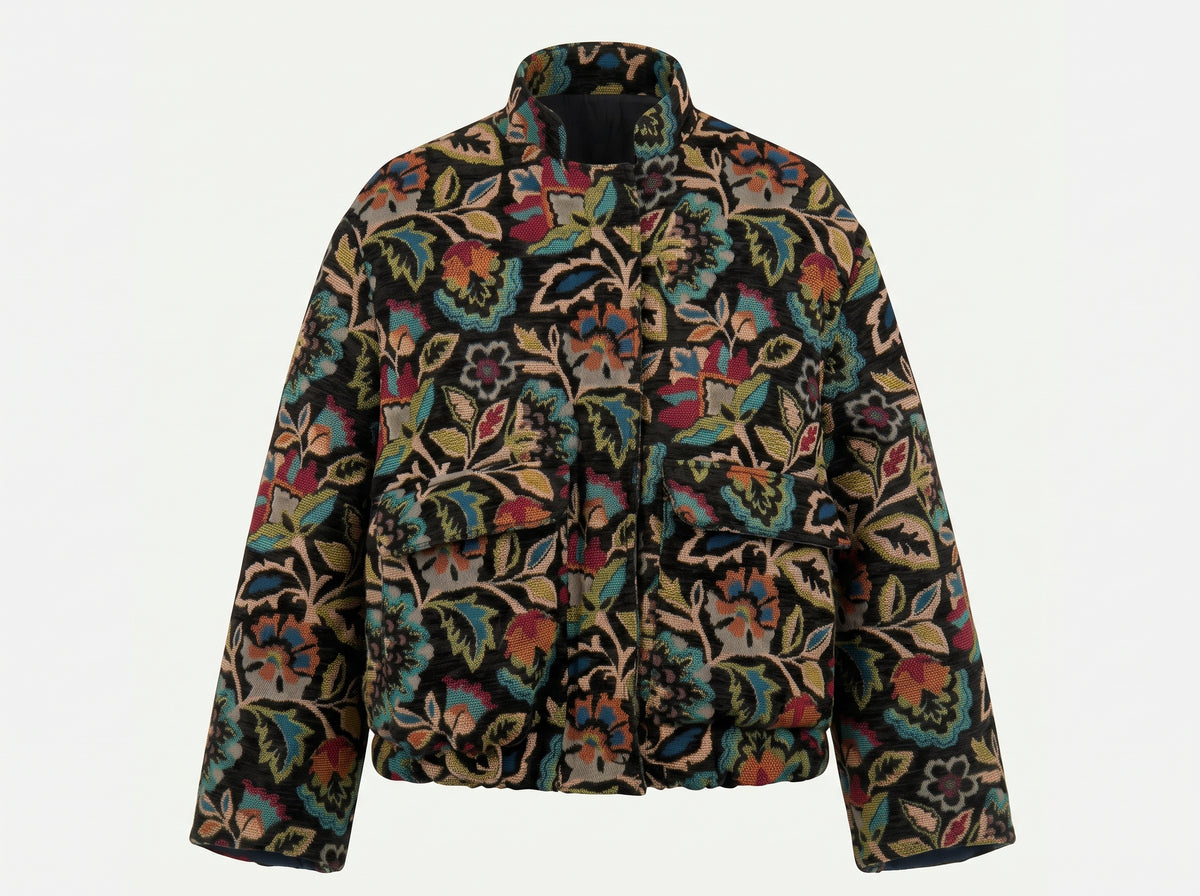 Giacca bomber tessuto broccato
