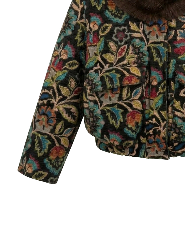 Giacca bomber tessuto broccato