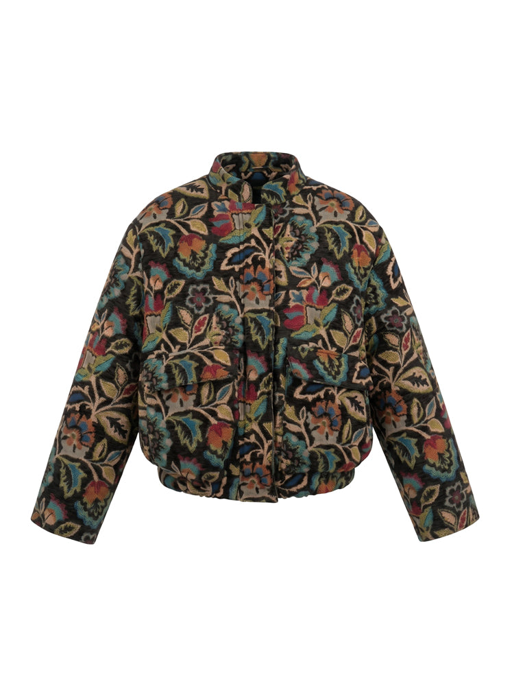 Giacca bomber tessuto broccato