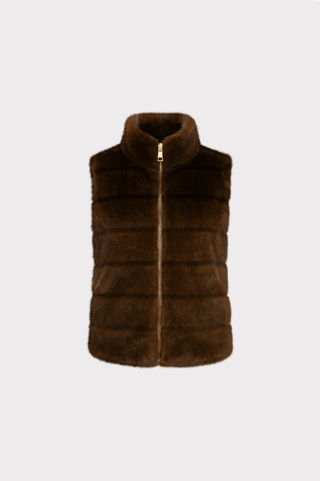 Gilet in eco-pelliccia con zip
