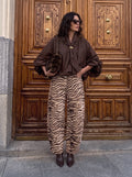 Pantaloni balloon stampa zebra