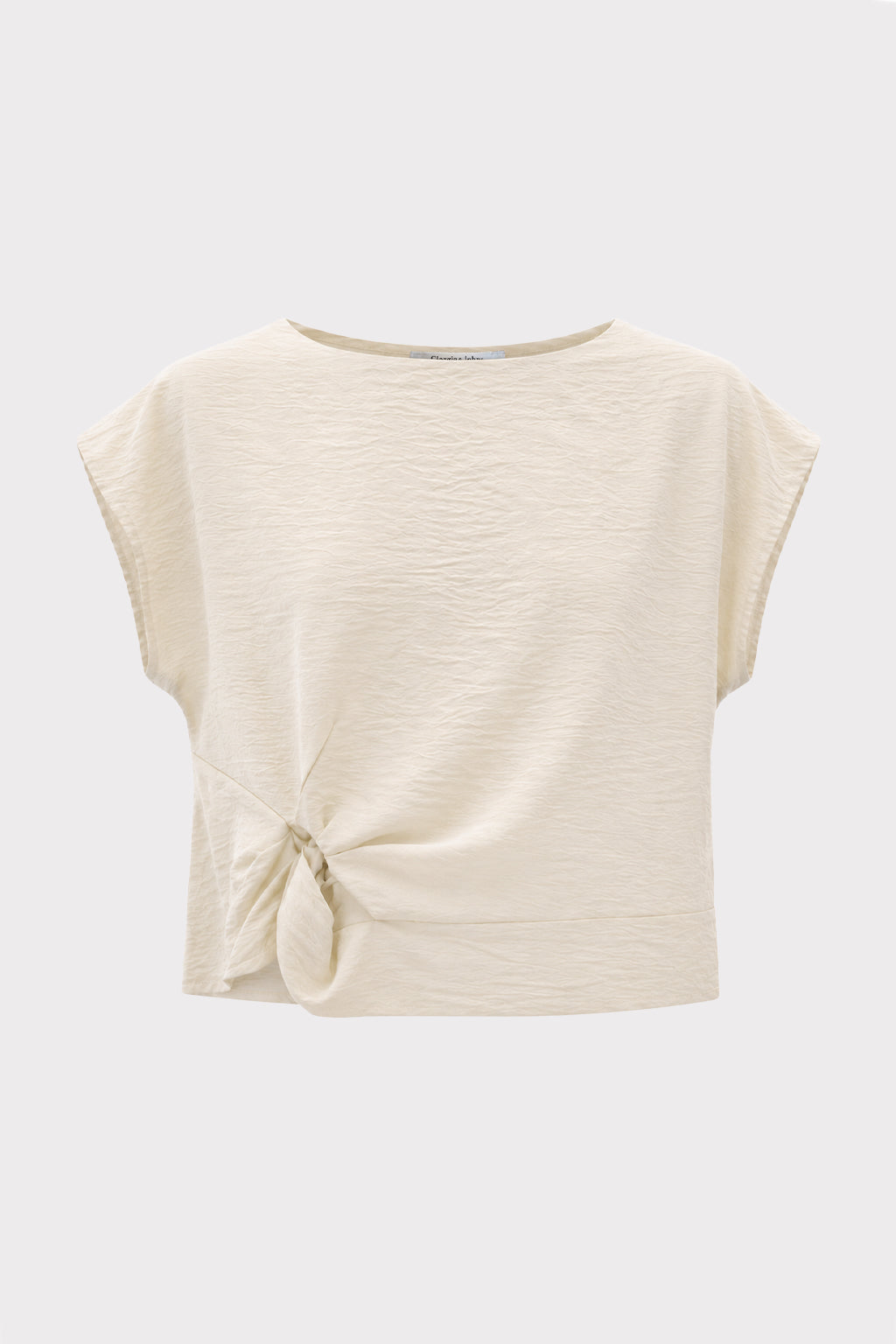 Blusa smanicata con nodo