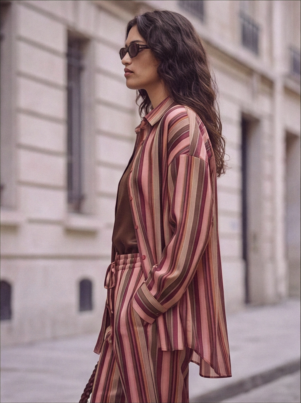 Camicia over riga multicolor