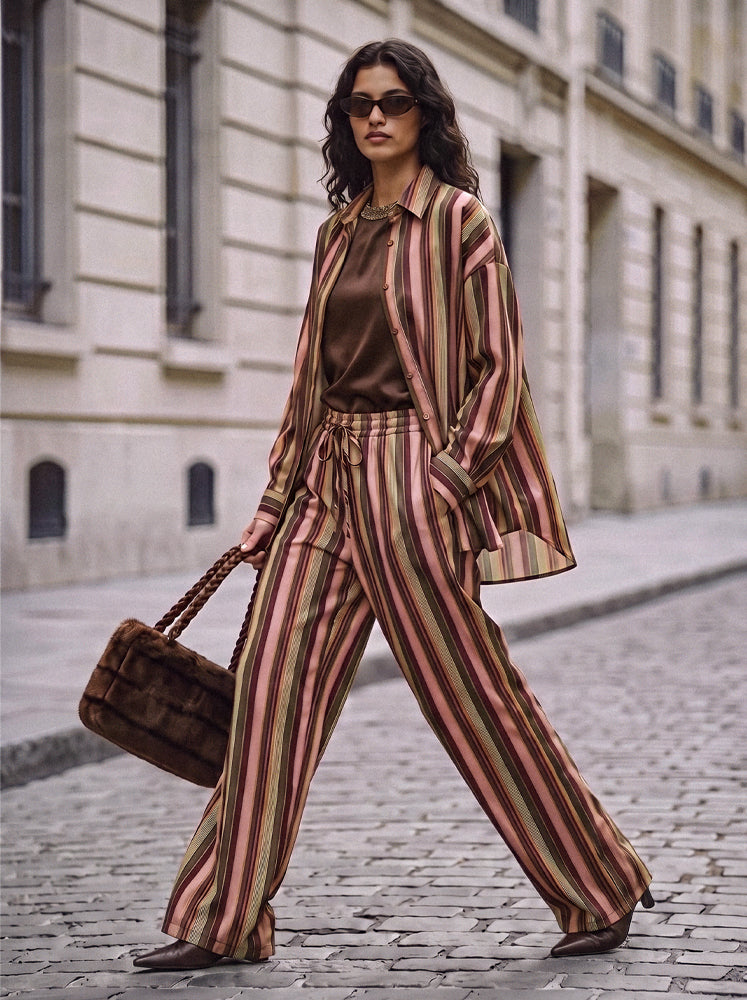 Camicia over riga multicolor