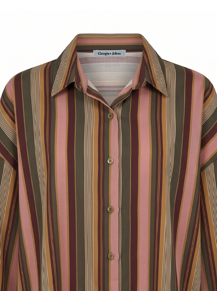 Camicia over riga multicolor